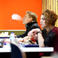 Smoking an Electronic Cigarette in a Restaurant